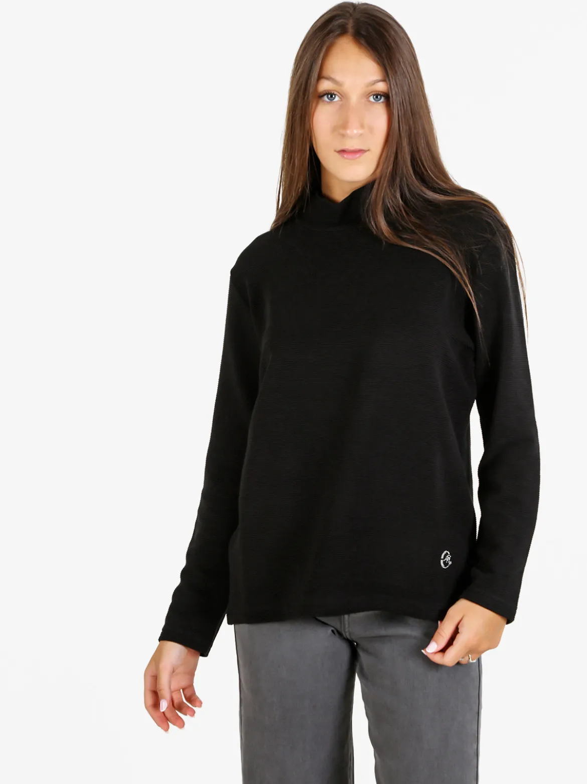 Coveri Moving Maglia donna a maniche lunghe accollata - nero