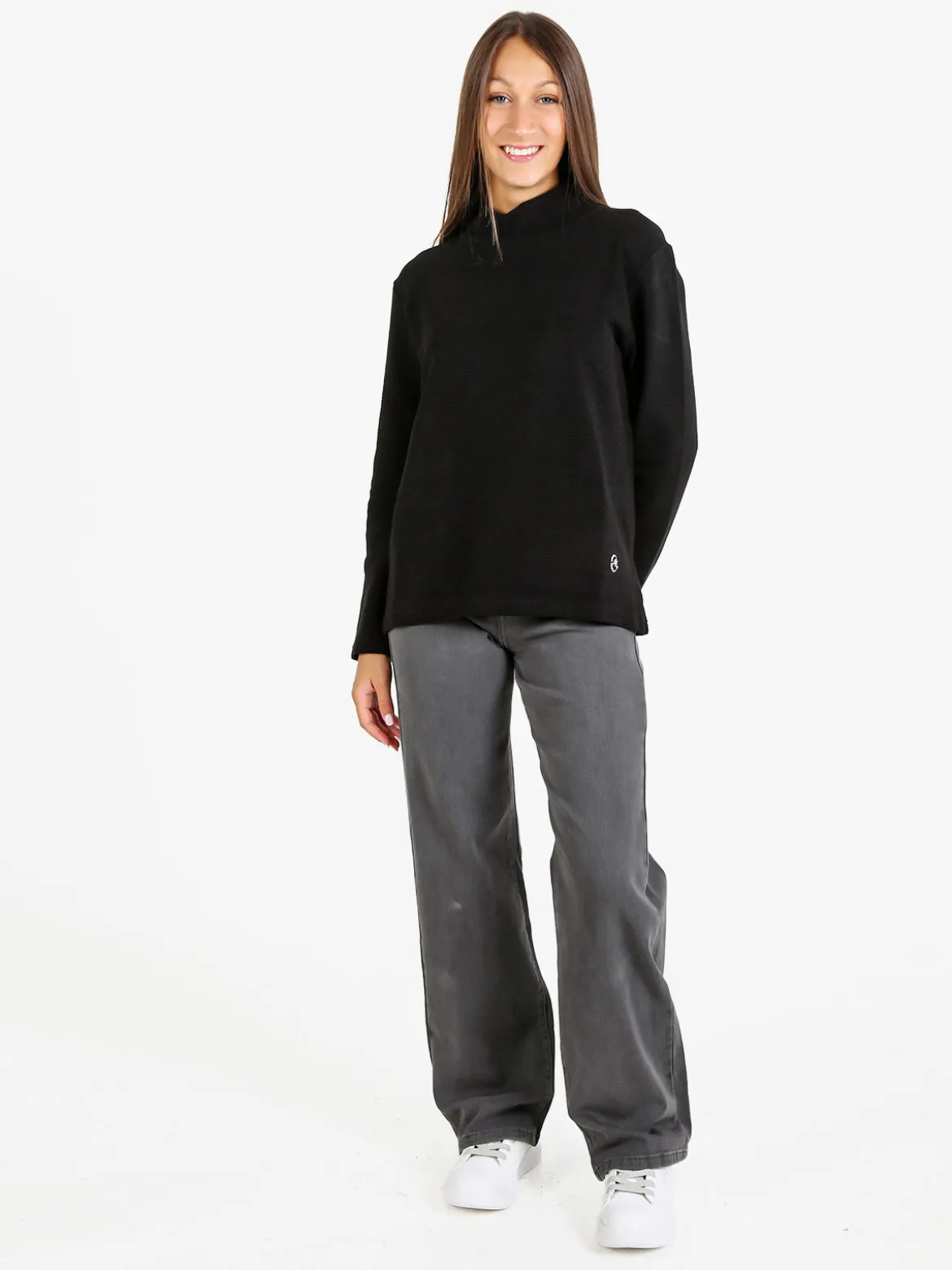 Coveri Moving Maglia donna a maniche lunghe accollata - nero