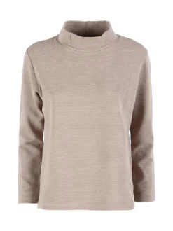 Coveri Moving Maglia donna a maniche lunghe accollata - sabbia