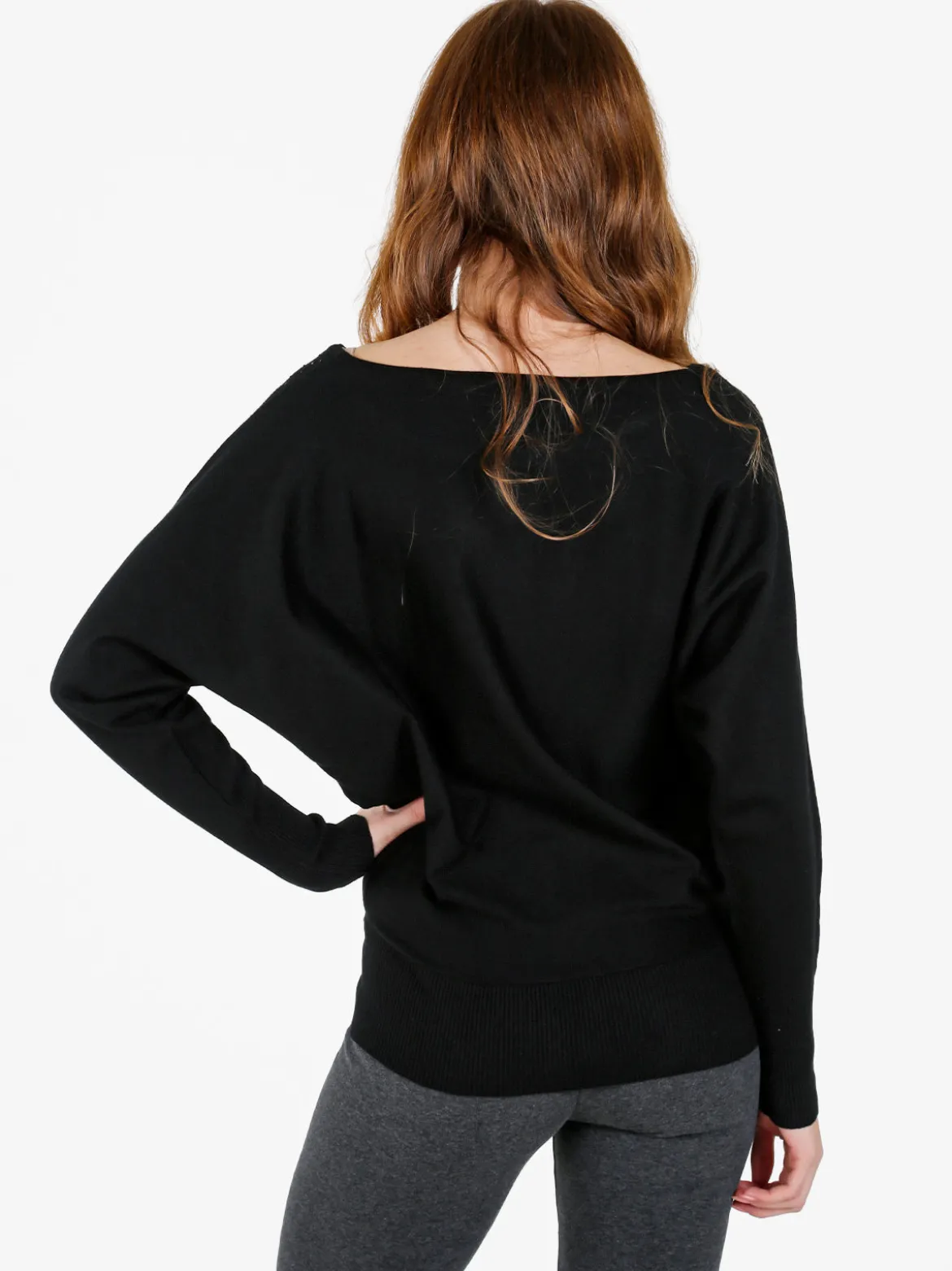 Coveri Moving Maglia donna con scollo a barca e borchie - nero