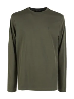 Coveri Moving Maglia girocollo da uomo in cotone a maniche lunghe - militare