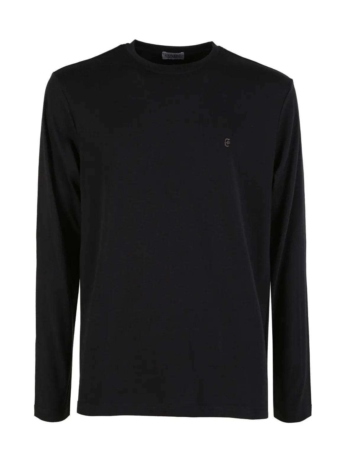 Coveri Moving Maglia girocollo da uomo in cotone a maniche lunghe - nero