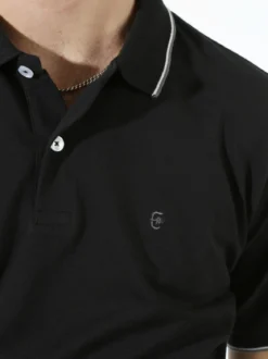 Coveri Moving Polo da uomo in cotone a maniche corte - nero