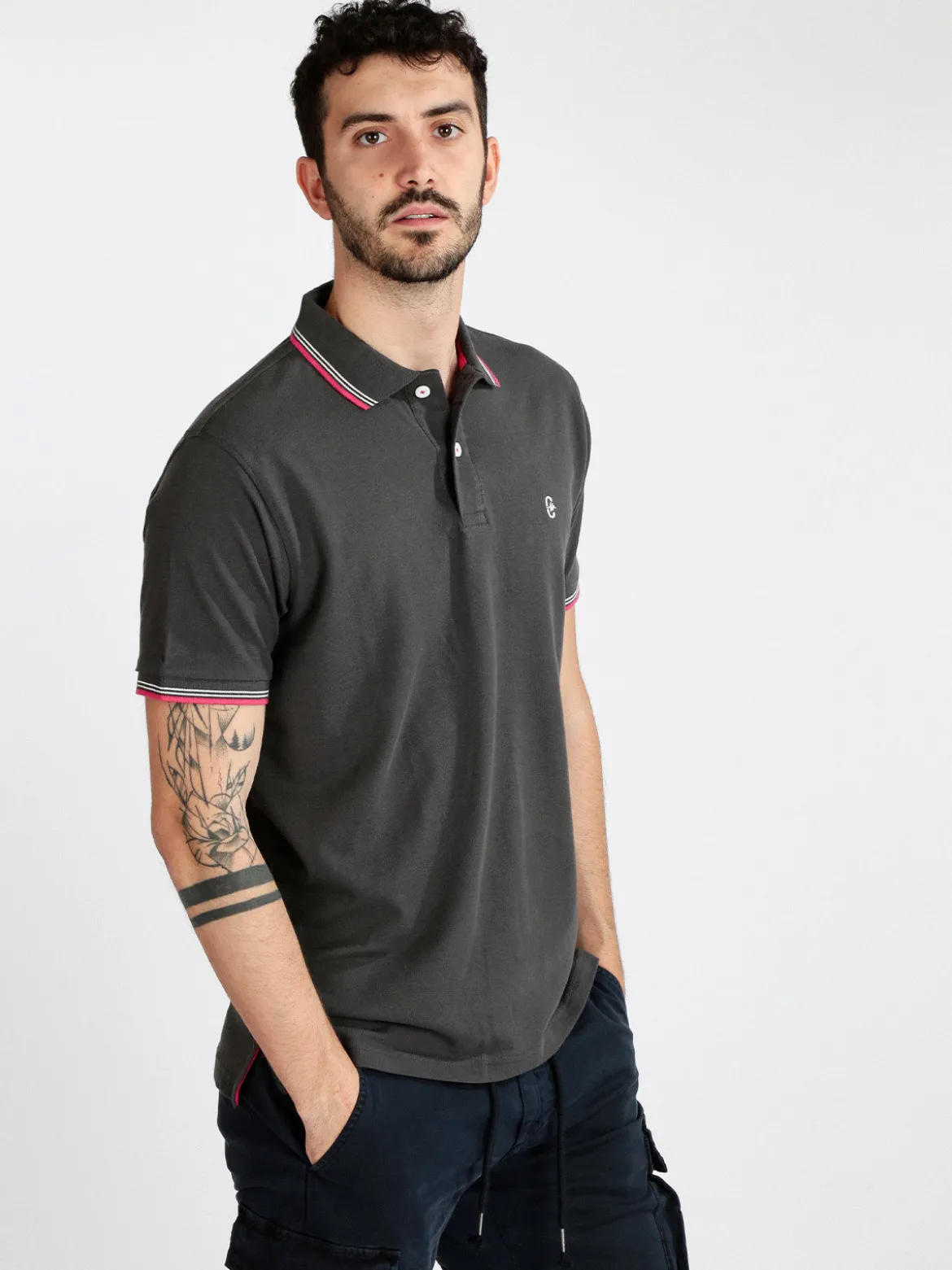 Coveri Moving Polo da uomo in cotone piquet a maniche corte