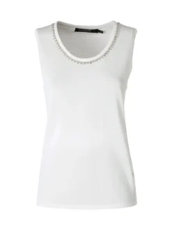 Coveri Moving Top donna in maglia con applicazioni di strass - bianco