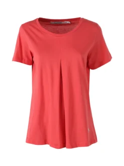 Coveri Moving T-shirt donna in cotone con logo di strass - corallo