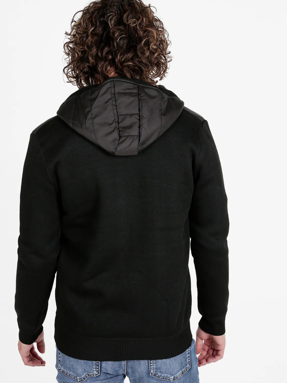Coveri Viale Morin Giubbino da uomo con cappuccio e zip e dettagli in maglia