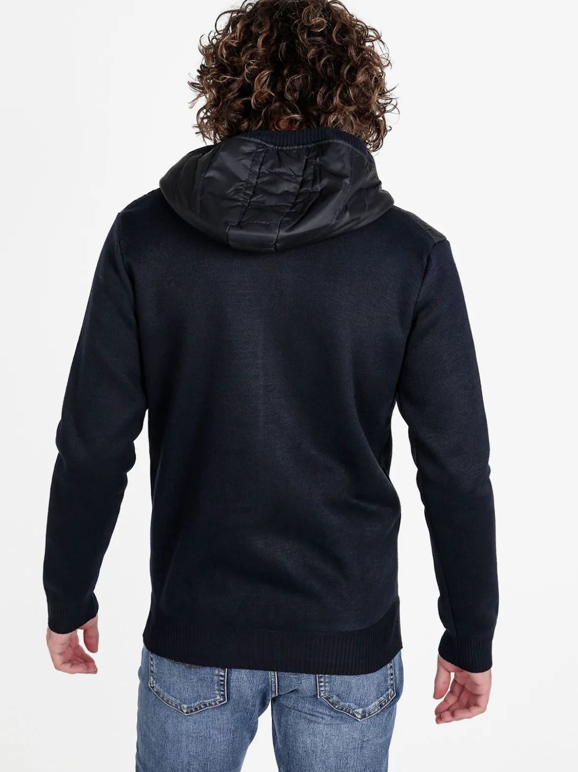 Coveri Viale Morin Giubbino da uomo con cappuccio e zip e dettagli in maglia