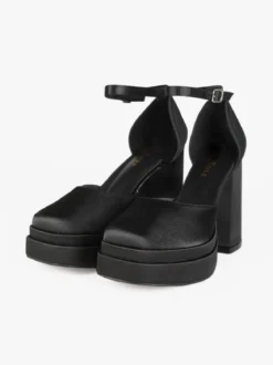 Dame Rose Decolletè donna effetto raso con tacco e plateau