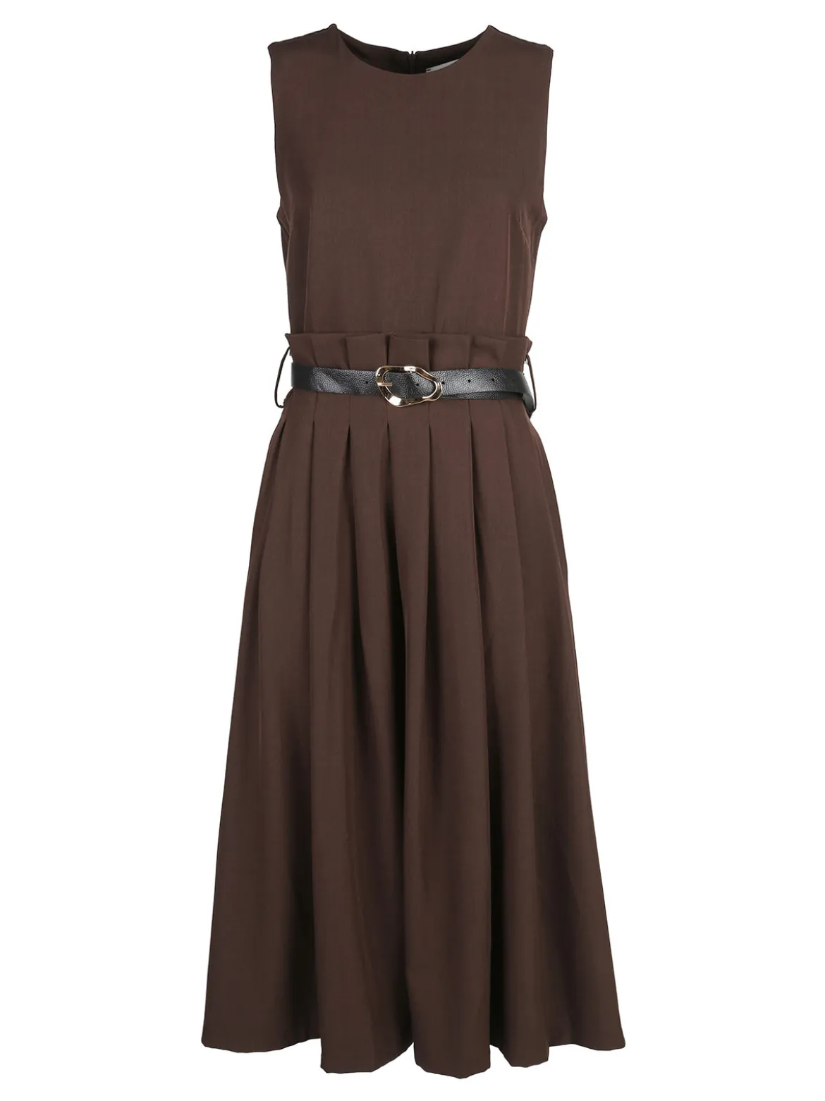 Daystar Abito lungo da donna smanicato con cintura - moro