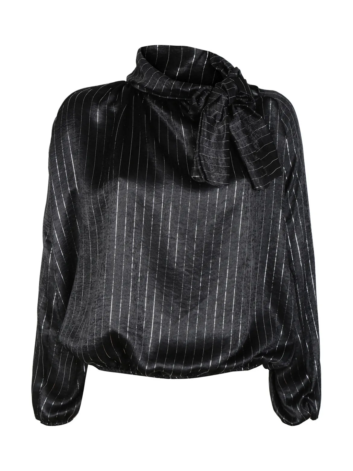 Daystar Camicetta donna a maniche lunghe con righe argento