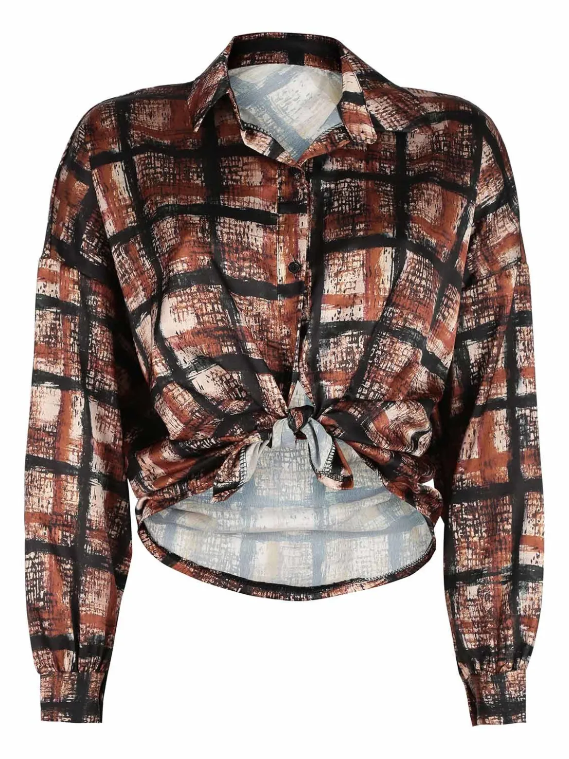 Daystar Camicia donna a fantasia con nodo