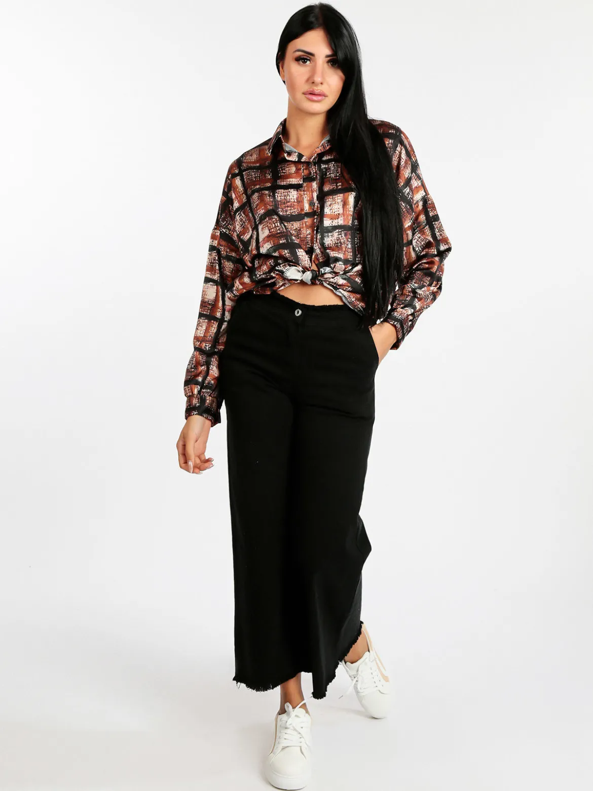 Daystar Camicia donna a fantasia con nodo