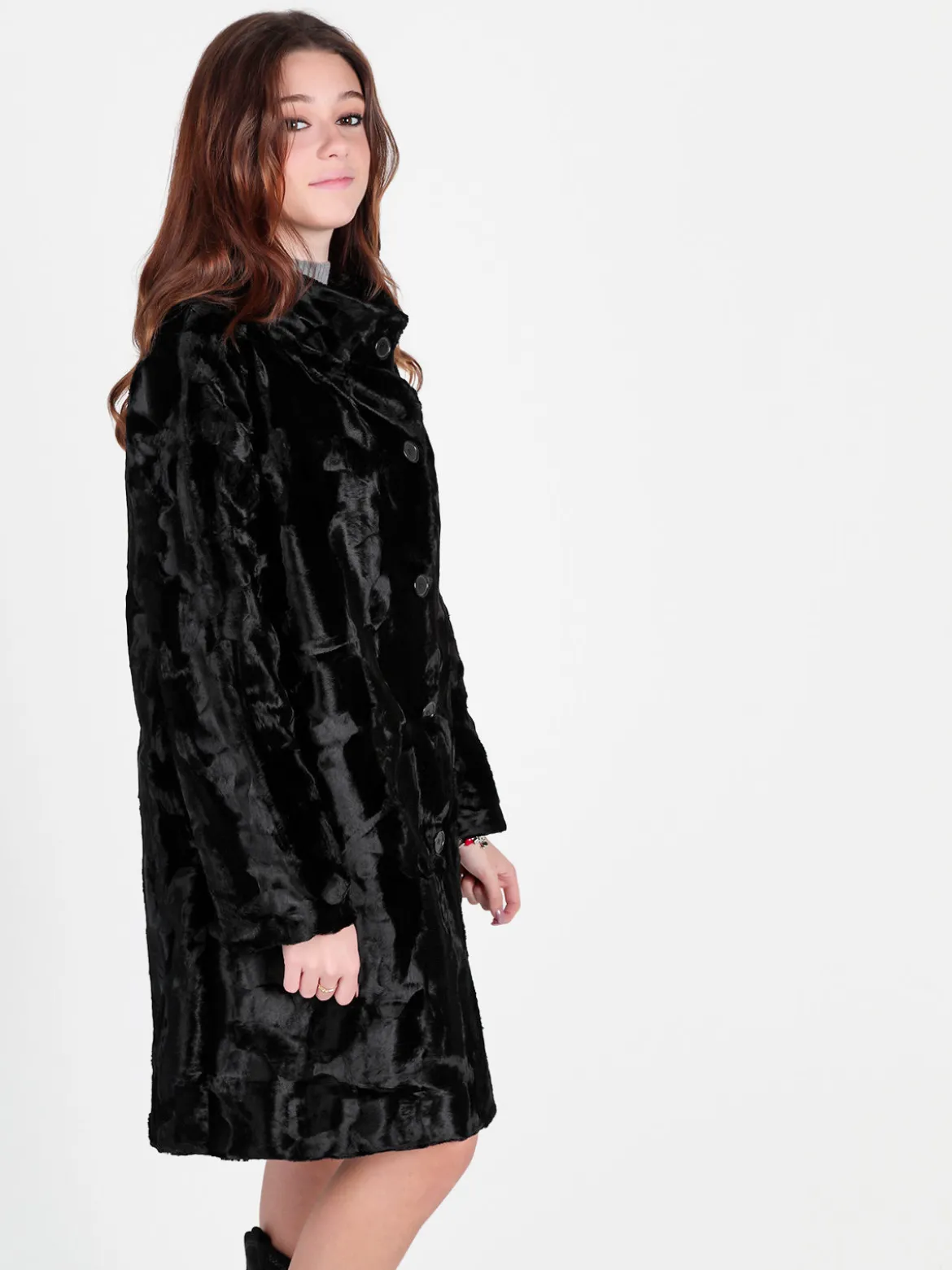 Daystar Cappotto lungo da donna in pelliccia sintetica