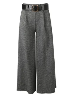 Daystar Pantaloni donna a palazzo con cintura - grigio