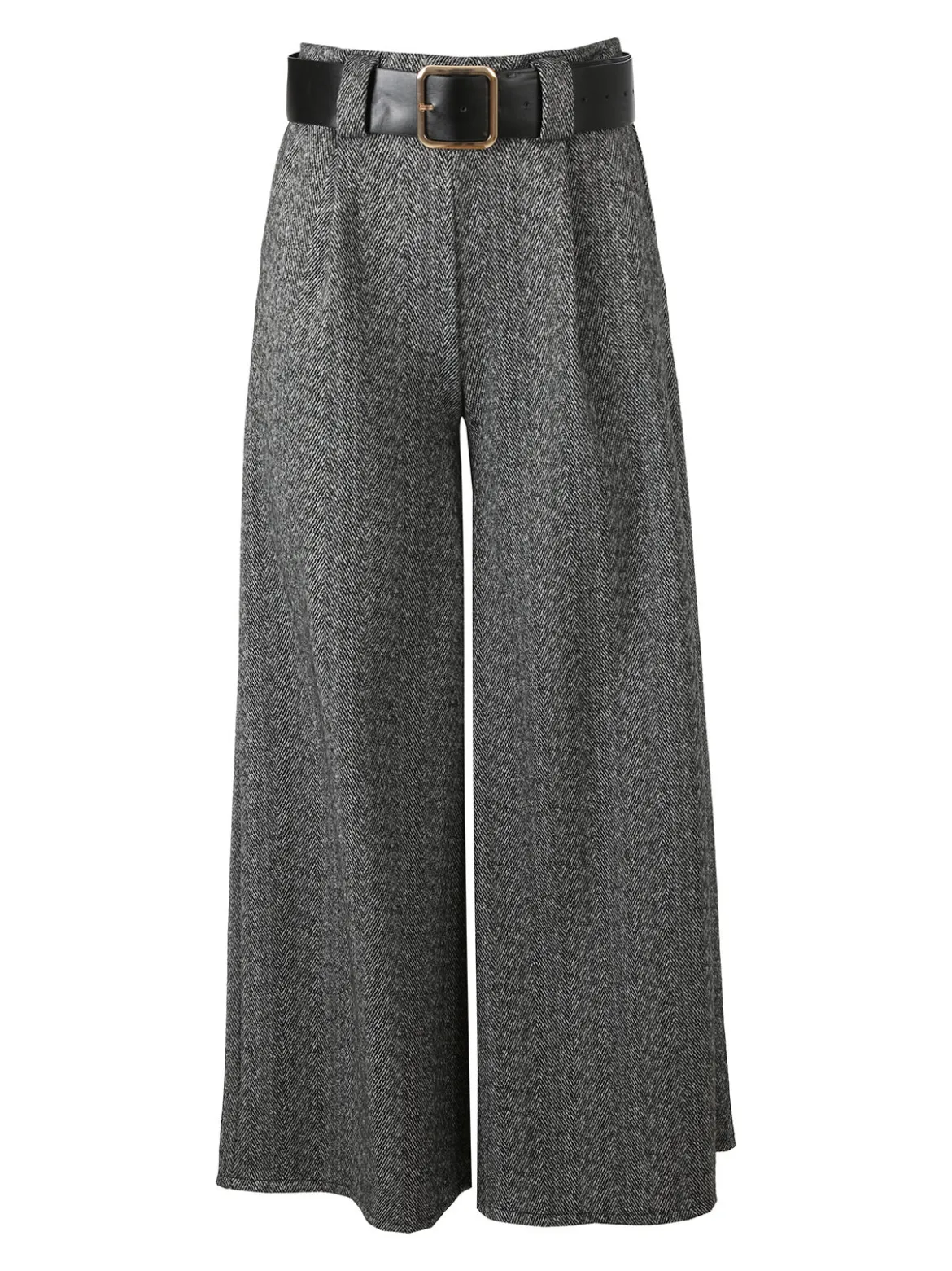 Daystar Pantaloni donna a palazzo con cintura - grigio