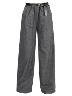 Daystar Pantaloni donna quadrettati a gamba larga
