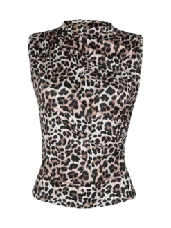 Daystar Top donna accollato in fantasia animalier
