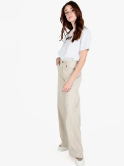 3-D Denim Pantaloni donna con strass a gamba larga