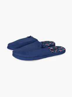 De Fonseca Pantofole donna in tessuto con stampa floreale - blu scuro