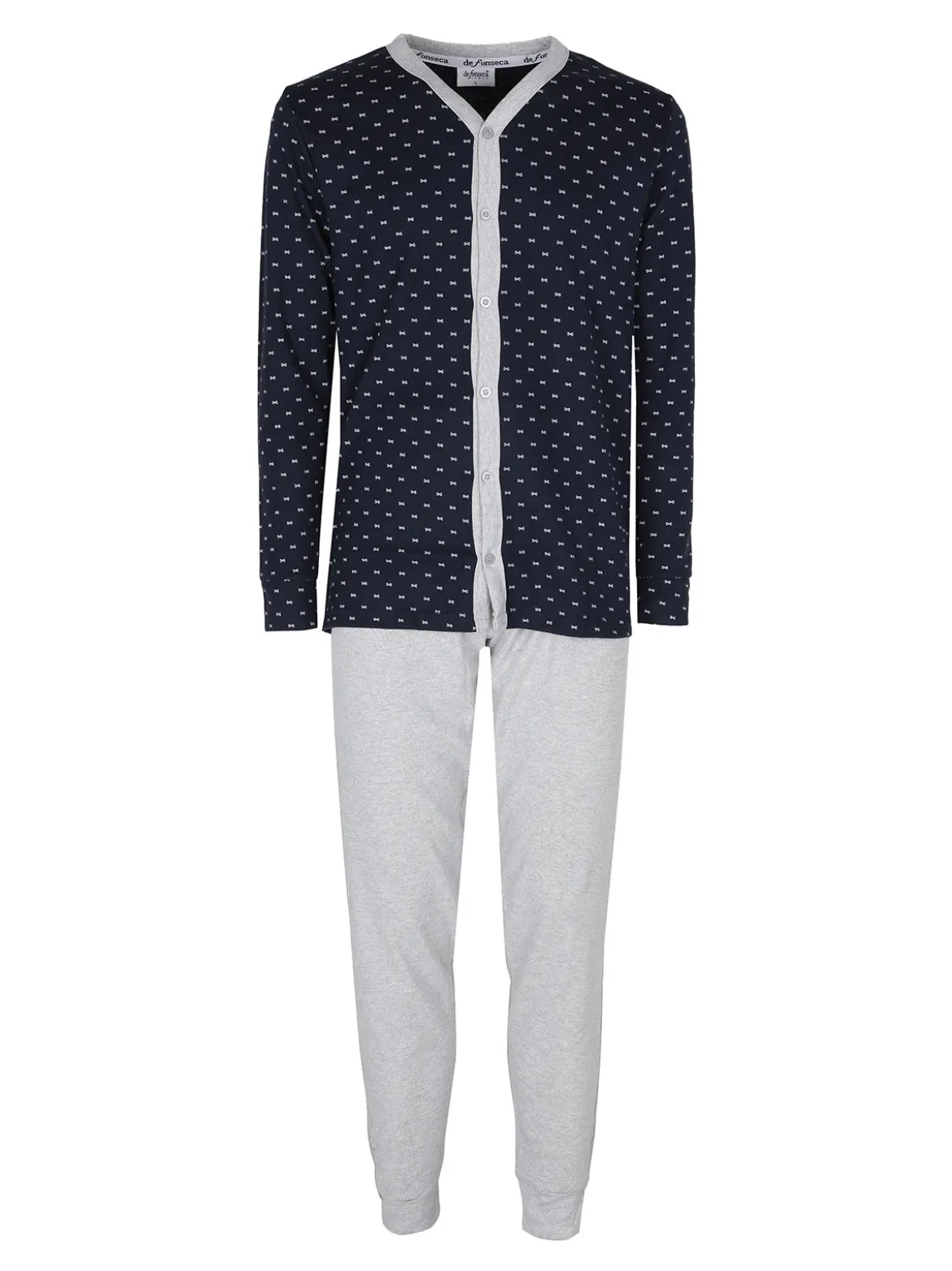 De Fonseca Pigiama aperto da uomo in cotone interlock