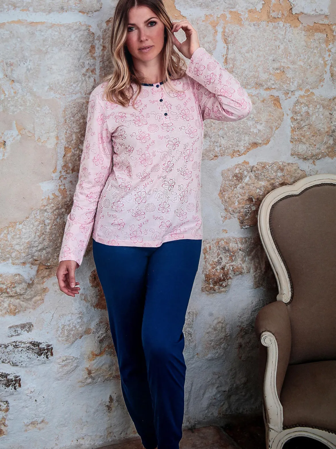 De Fonseca Pigiama lungo da donna in cotone