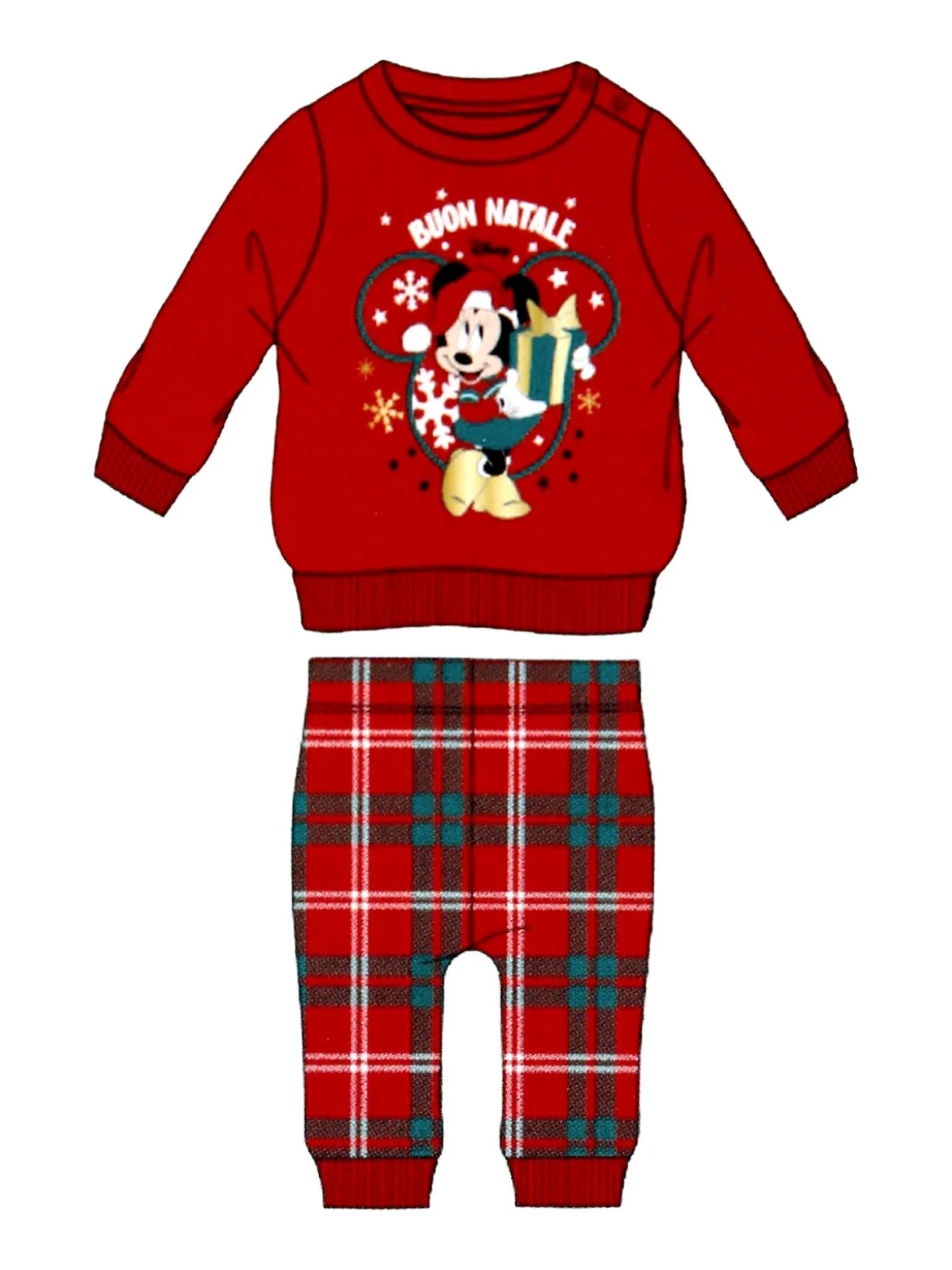 Disney Baby Minnie pigiama natalizio da neonata in cotone - rosso