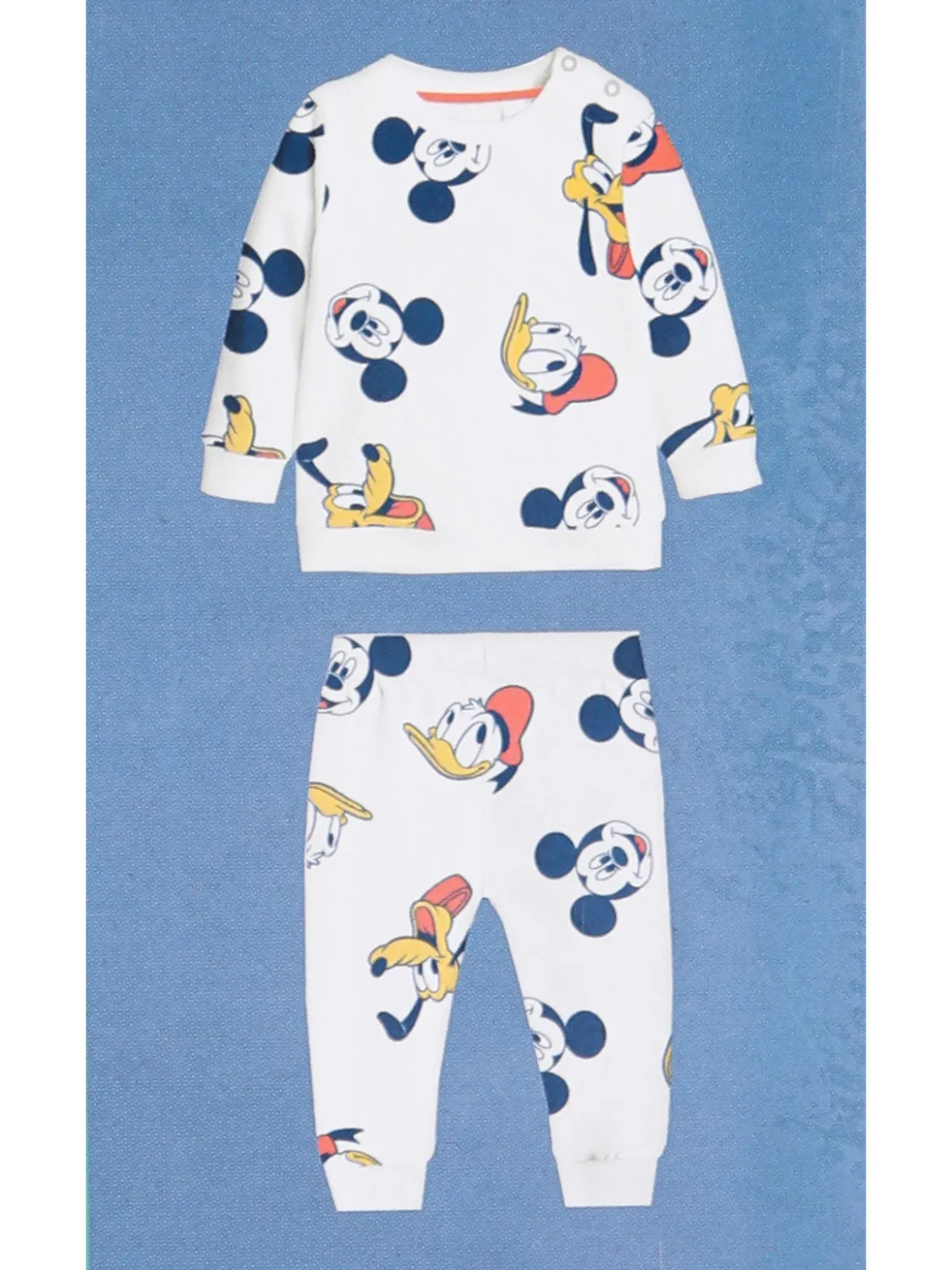 Disney Baby Pigiama da neonato in cotone con stampe Topolino - bianco