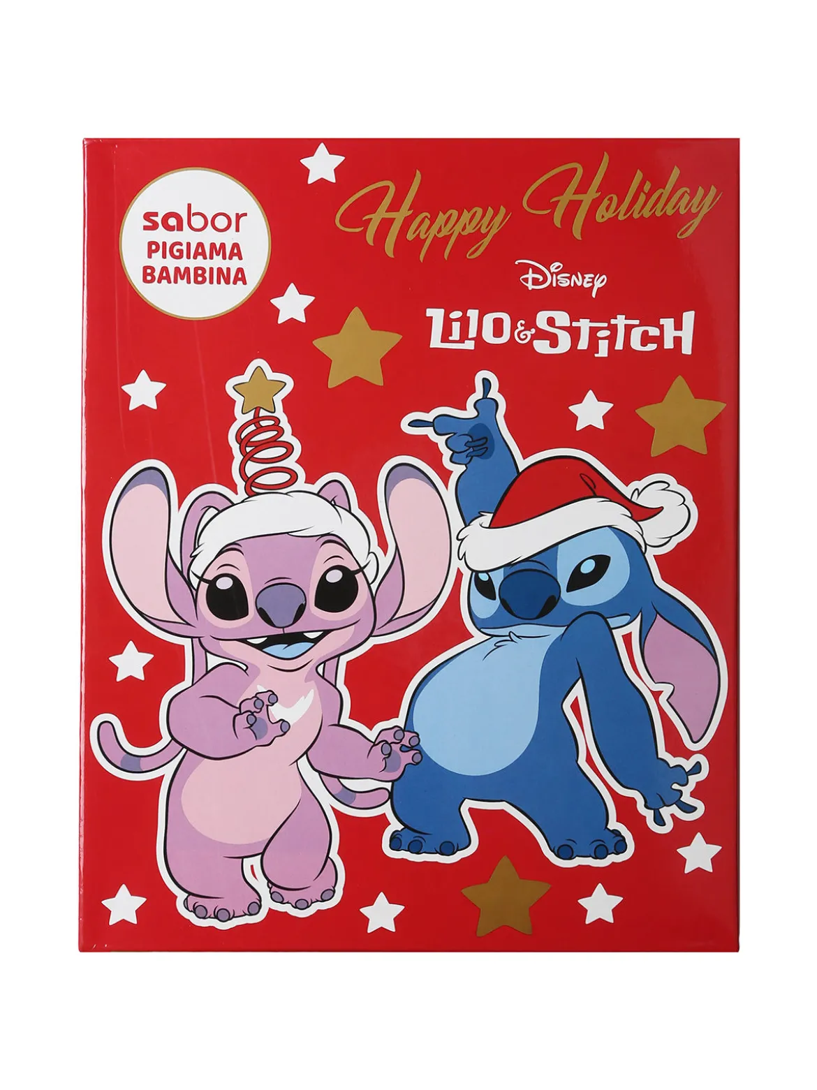 Disney Lilo & Stitch Pigiama natalizio da bambina in cotone - rosso