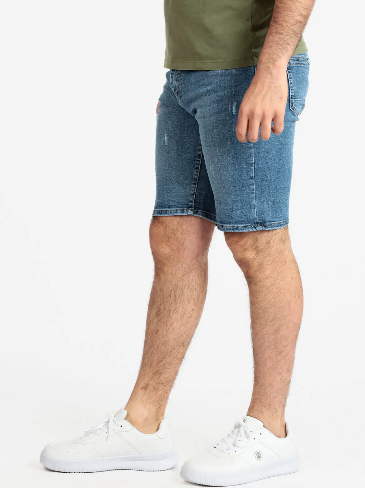 3-D Jeans Bermuda elasticizzato in jeans da uomo