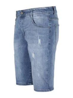 3-D Jeans Bermuda uomo in jeans con strappi