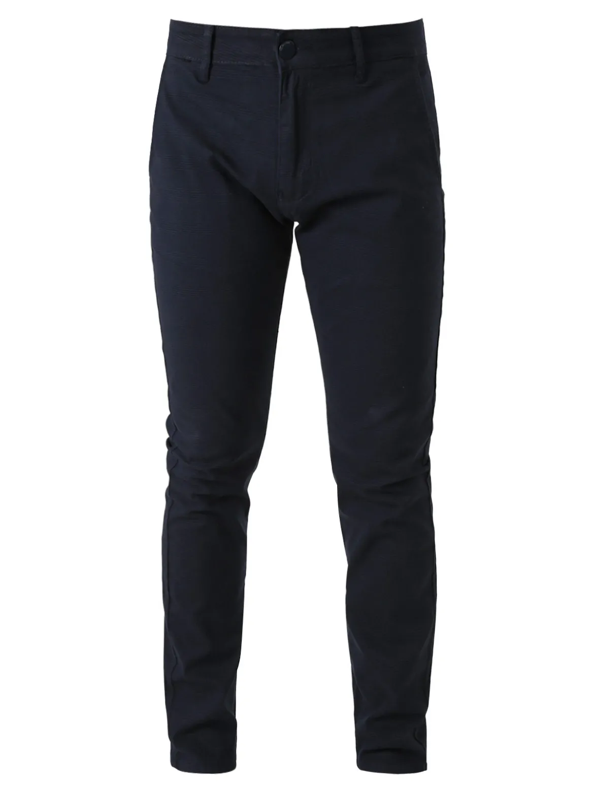 3-D Jeans Pantaloni casual da uomo slim fit con stampa pied de poule - blu scuro