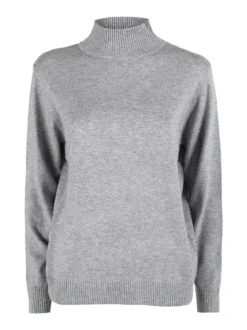 Dolce & Trendy Pullover donna a lupetto in maglia - grigio