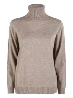 Dolce & Trendy Pullover donna dolcevita in maglia - sabbia