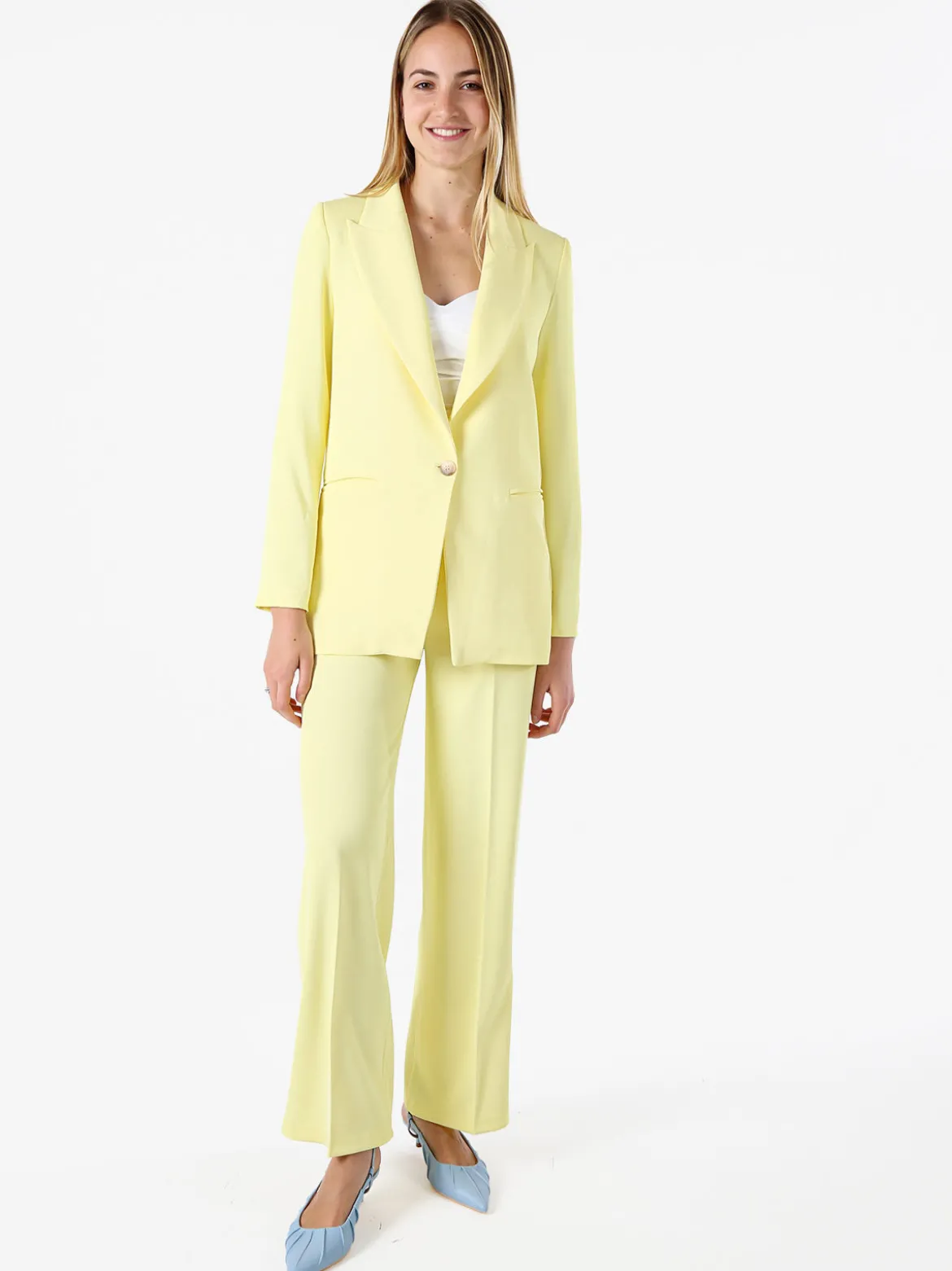 Doremi Completo elegante da donna con giacca e pantaloni - giallo