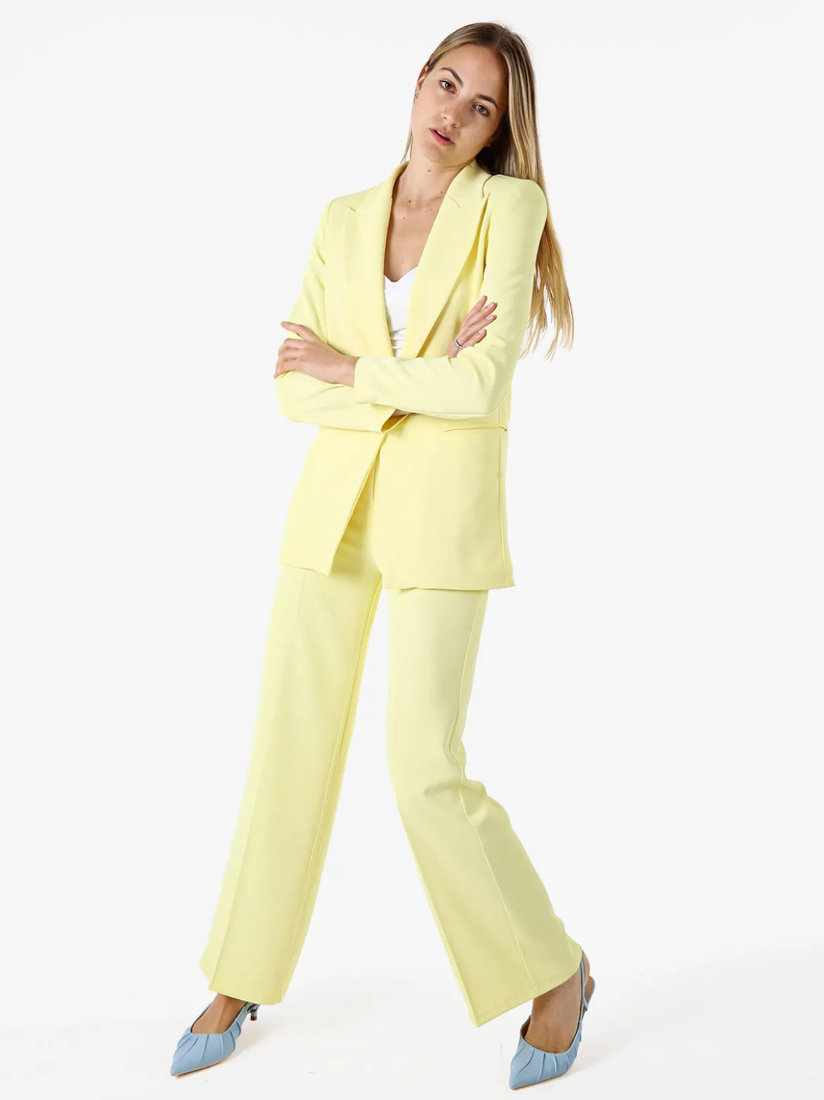 Doremi Completo elegante da donna con giacca e pantaloni - giallo