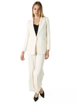Doremi Completo elegante da donna con giacca e pantaloni - panna