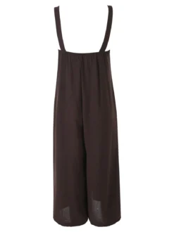 Doremi Tuta jumpsuite da donna a spalla stretta con scollo a V - moro