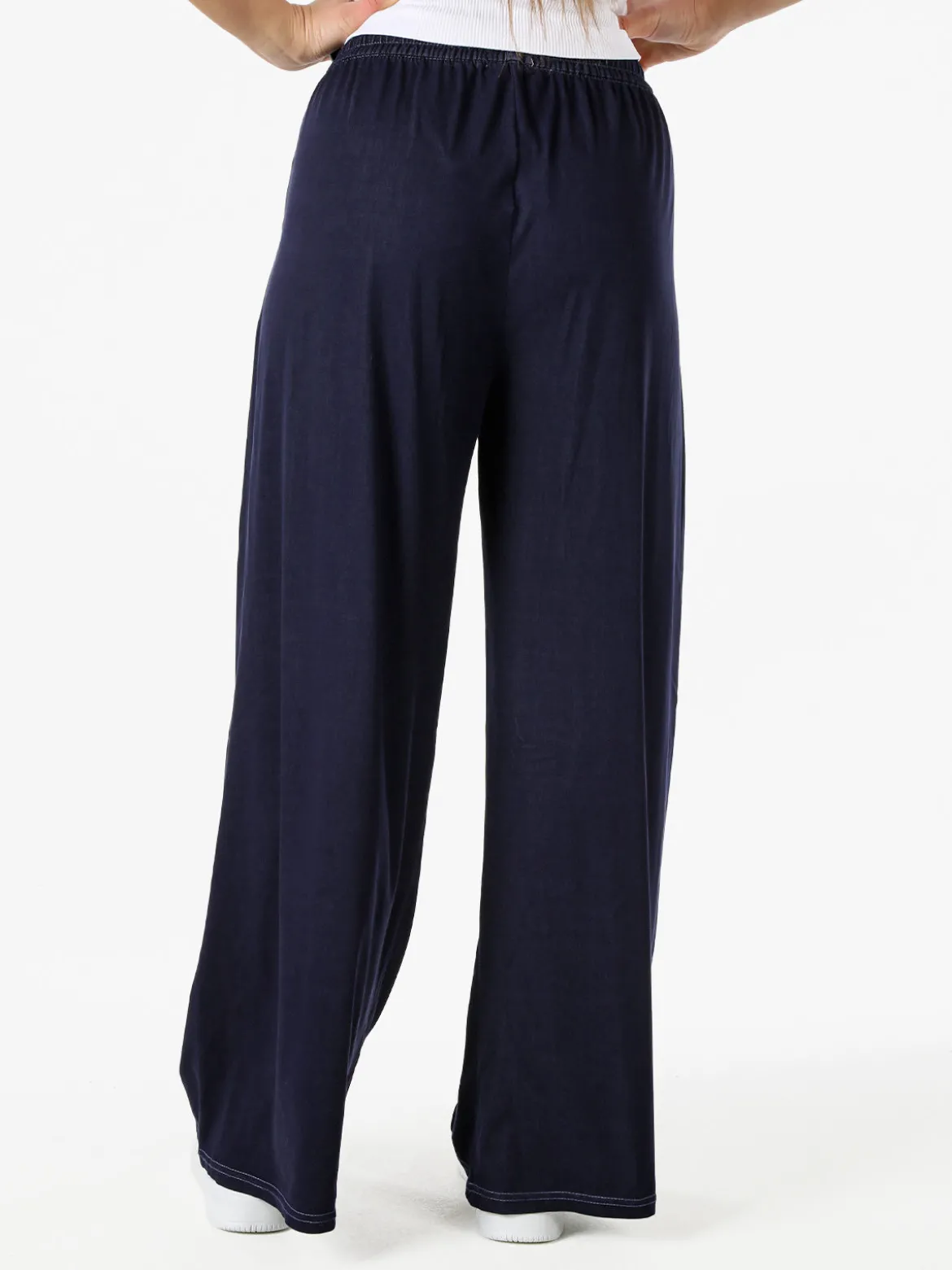 Eletta Pantaloni a palazzo da donna con coulisse - blu scuro