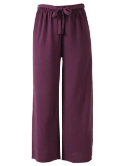 Eletta Pantaloni donna a palazzo in crèpe - viola