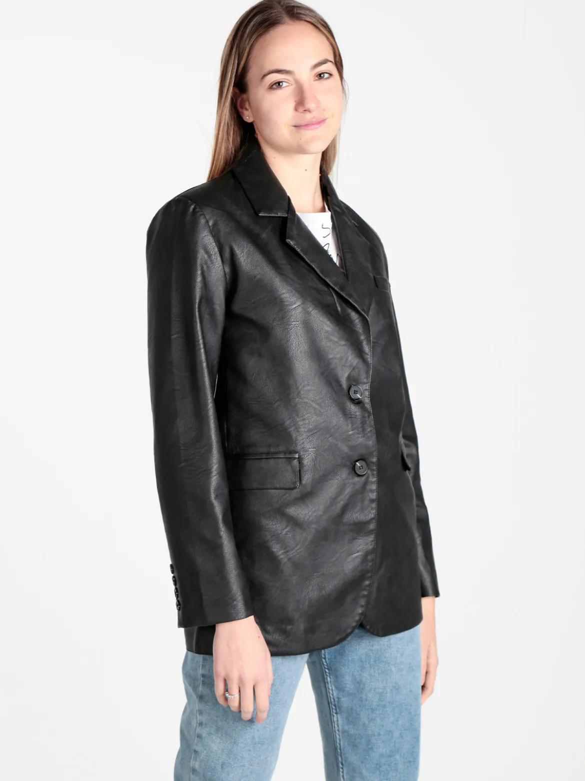 Ellen Rose Giacca donna in ecopelle con bottoni