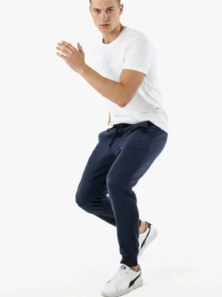Ellesse Pantaloni tuta da uomo in felpa di cotone con coulisse e polsini - blu scuro