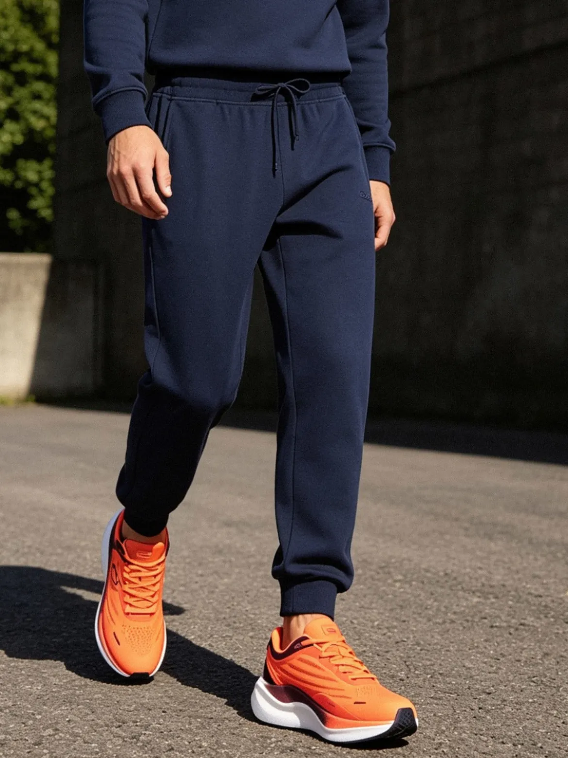 Ellesse Pantaloni tuta da uomo in felpa di cotone con coulisse e polsini - blu scuro