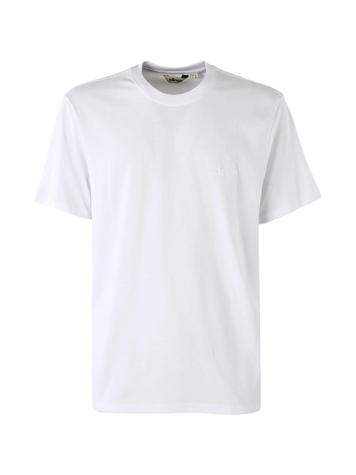 Ellesse T-shirt girocollo da uomo in cotone con logo - bianco