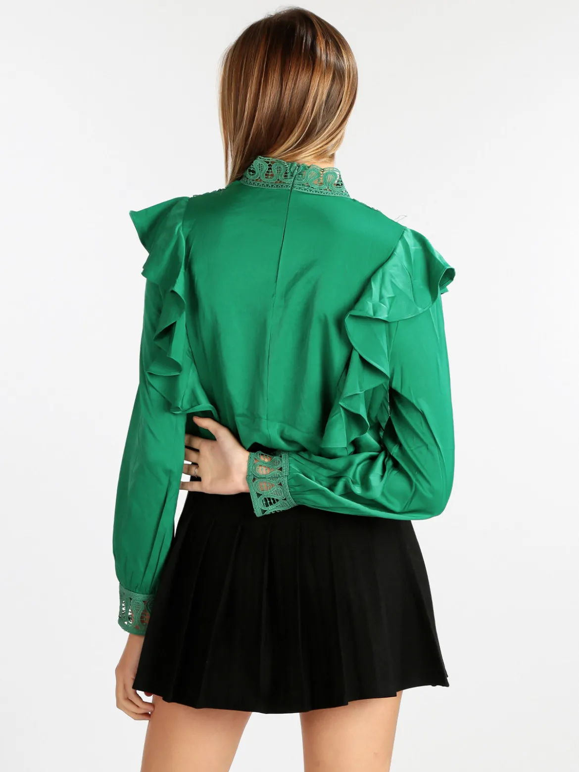 Elsa M. Blusa donna con inserti in macramè