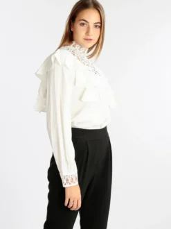 Elsa M. Blusa donna con inserti in macramè
