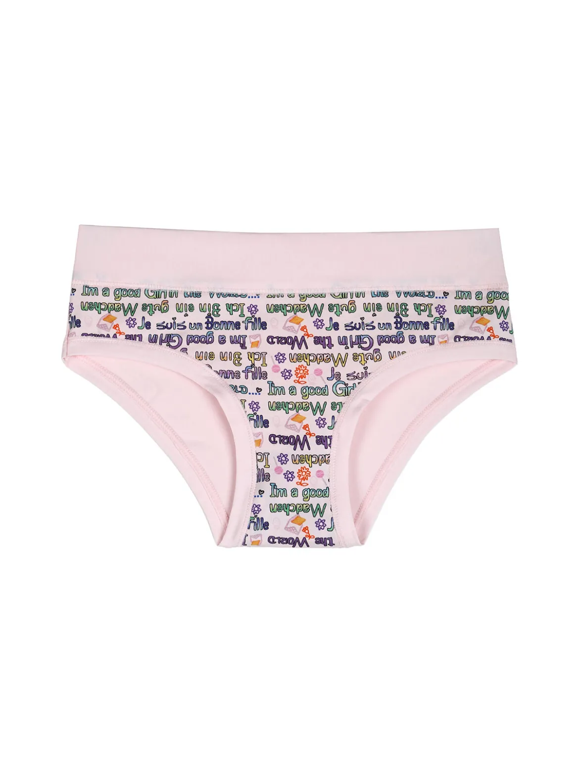 Emy Bimba Slip da bambina in cotone con stampe - cipria