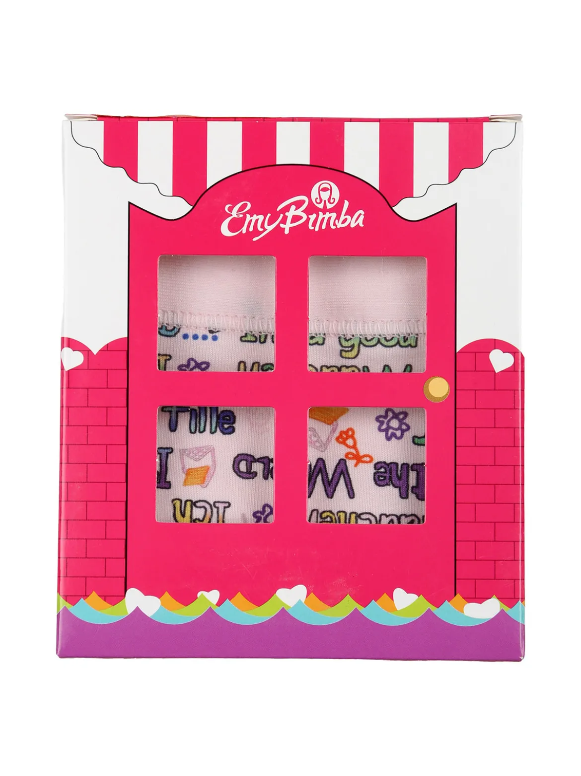Emy Bimba Slip da bambina in cotone con stampe - cipria