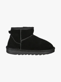 Energy Kids Stivaletti scamosciati da bambina con fodera in ecopelliccia - nero
