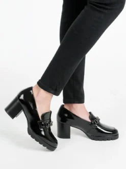 Energy Mocassini donna lucidi con tacco